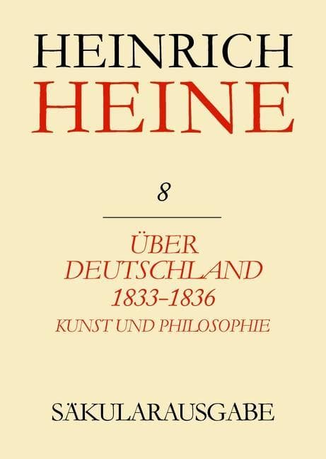 Über Deutschland 1833-1836. Aufsätze über Kunst und Philosophie