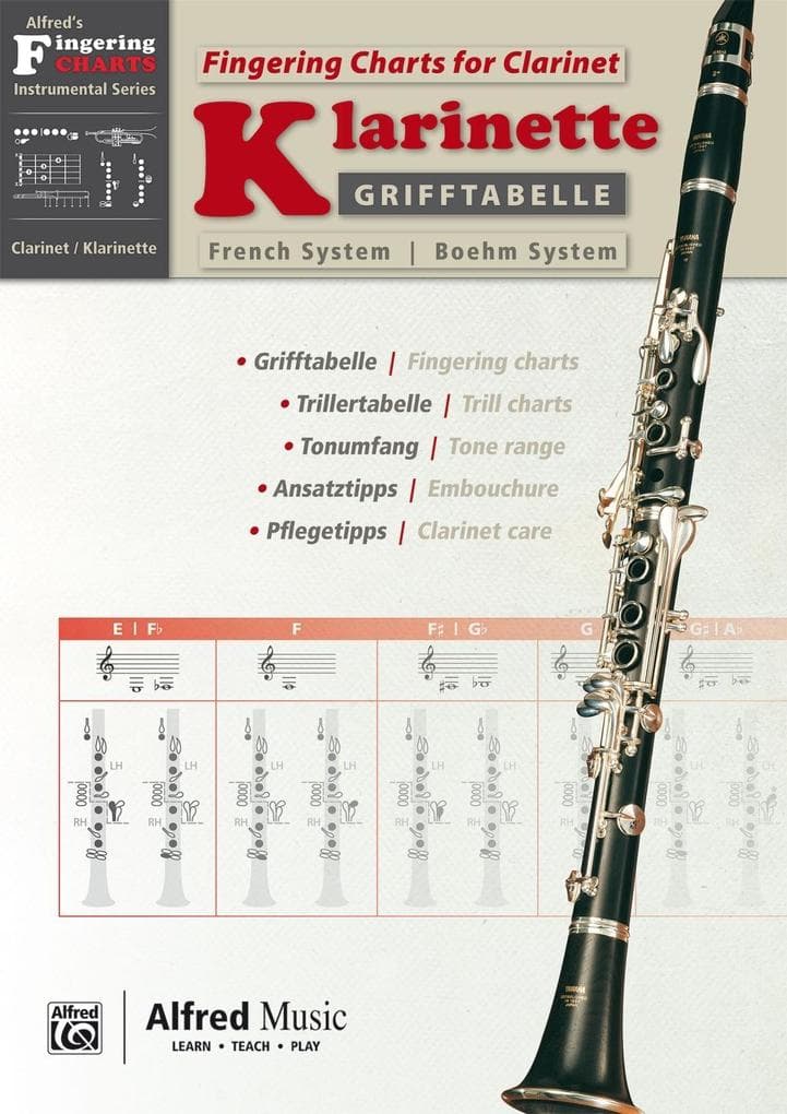 Alfred's Fingering Charts Instrumental Series / Grifftabelle Klarinette Boehm System | Fingering Cha
