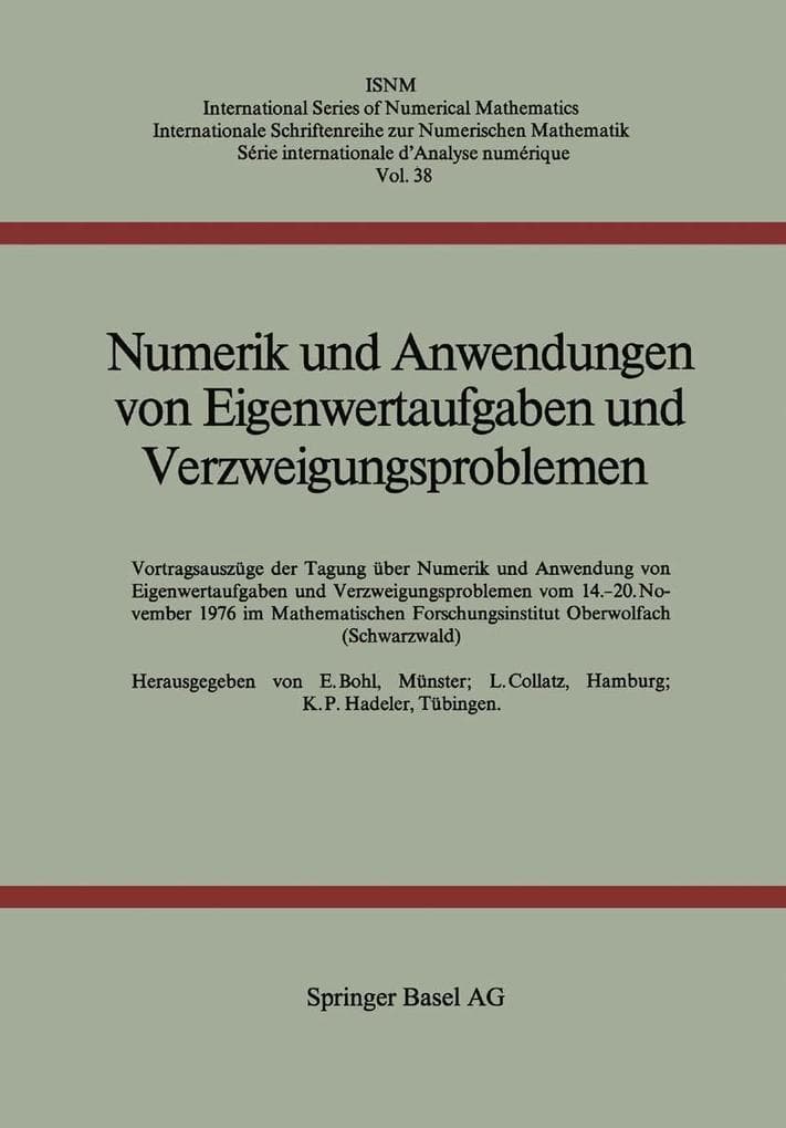 Numerik und Anwendungen von Eigenwertaufgaben und Verzweigungsproblemen