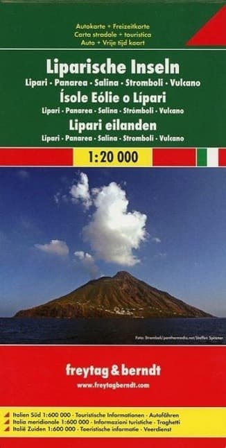 Liparische Inseln - Lipari - Panarea - Salina - Stromboli - Vulcano - Italien Süd, 1:20.000. Aeolian