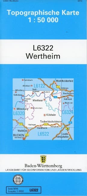 Topographische Karte Baden-Württemberg, Zivilmilitärische Ausgabe - Wertheim