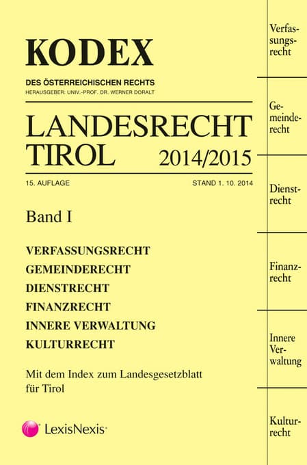 KODEX Landesrecht Tirol 2014/15, 2 Bde.