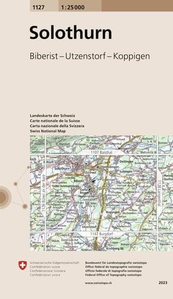 Landeskarte der Schweiz 1127 Solothurn