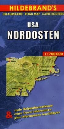 Hildebrand's Urlaubskarte USA Nordosten. USA Northeast. Etats-Unis Nord-Est