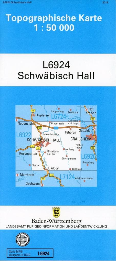 Topographische Karte Baden-Württemberg, Zivilmilitärische Ausgabe - Schwäbisch Hall