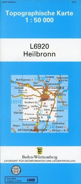 Topographische Karte Baden-Württemberg, Zivilmilitärische Ausgabe - Heilbronn
