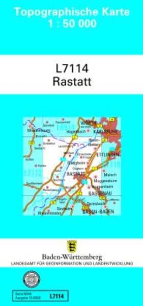 Topographische Karte Baden-Württemberg, Zivilmilitärische Ausgabe - Rastatt