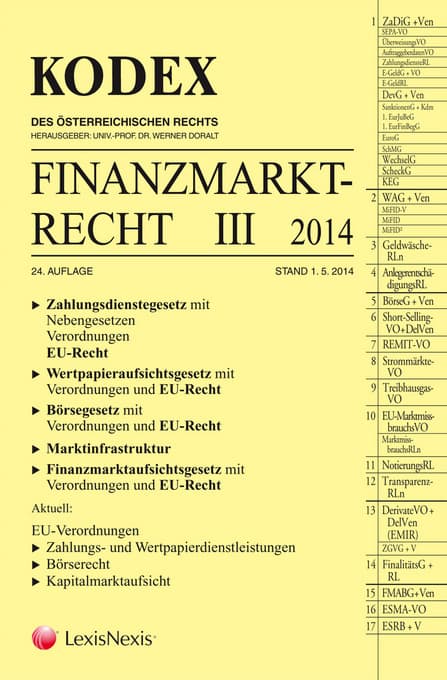 KODEX Finanzmarktrecht. Bd.III/2014 (f. Österreich)