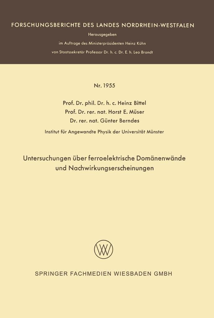 Untersuchungen über ferroelektrische Domänenwände und Nachwirkungserscheinungen