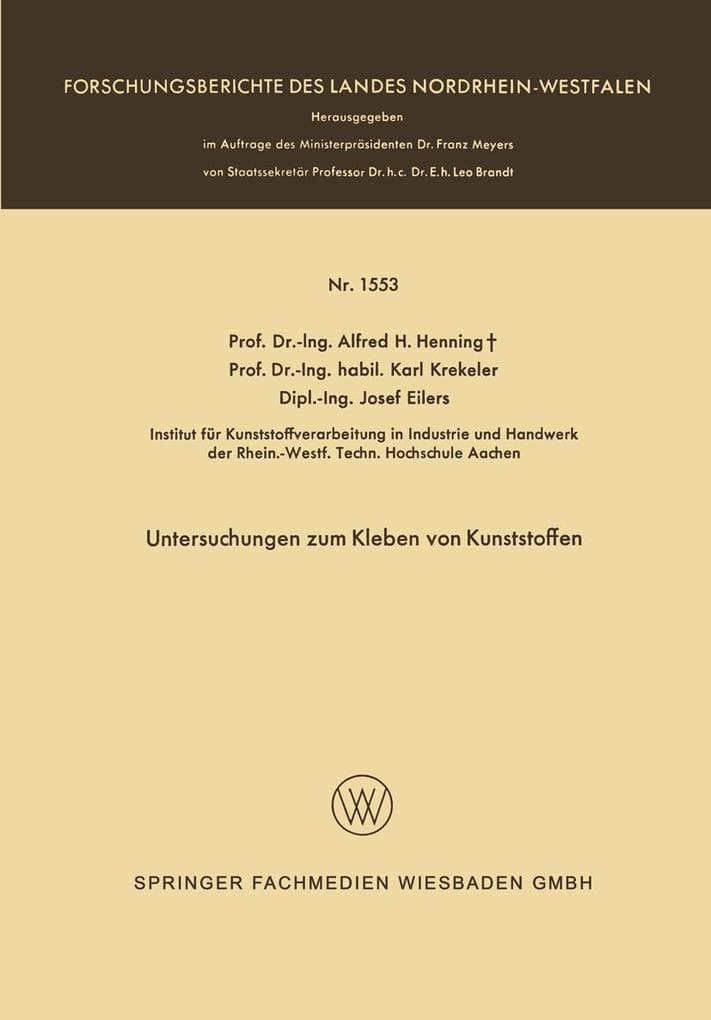 Untersuchungen zum Kleben von Kunststoffen
