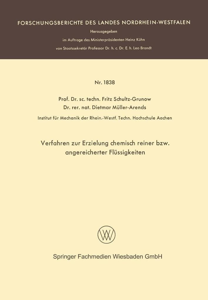 Verfahren zur Erzielung chemisch reiner bzw. angereicherter Flüssigkeiten
