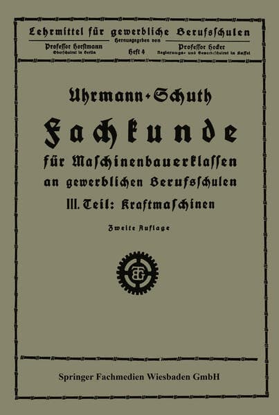 Fachkunde für Maschinenbauerklassen an gewerblichen Berufsschulen