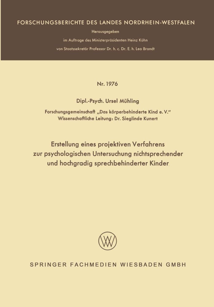 Erstellung eines projektiven Verfahrens zur psychologischen Untersuchung nichtsprechender und hochgradig sprechbehinderter Kinder
