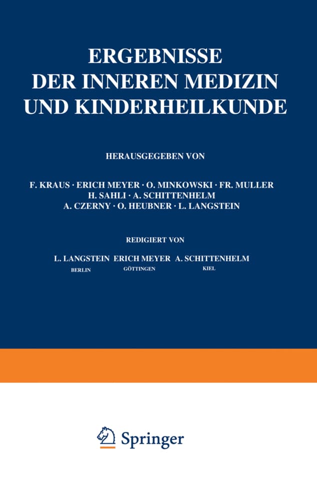 Ergebnisse der Inneren Medizin und Kinderheilkunde, 2 Teile