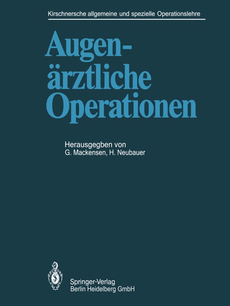 Augenärztliche Operationen, m. 2 Buch