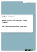 Generationsbeschreibungen in der Moderne