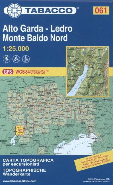 Tabacco Wandern 1 : 25 000 Alto Garda - Ledro - Monte Baldo Nord
