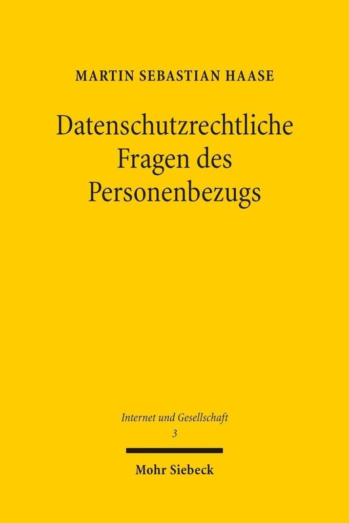 Datenschutzrechtliche Fragen des Personenbezugs