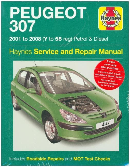 Peugeot 307 Petrol & Diesel (01 - 08) Haynes Repair Manual