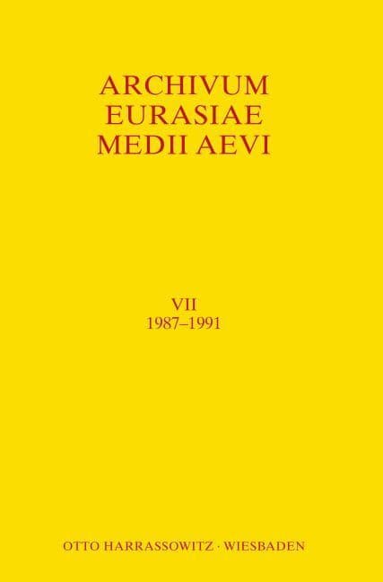 Archivum Eurasiae Medii Aevi VII 1987-1991