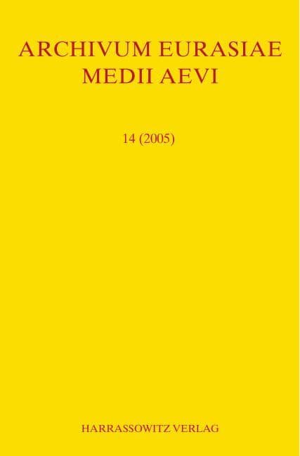 Archivum Eurasiae Medii Aevi 14 (2005)