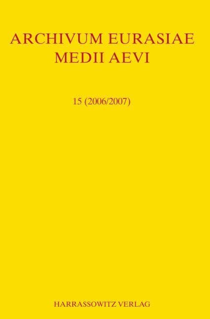 Archivum Eurasiae Medii Aevi 15 (2006/2007)