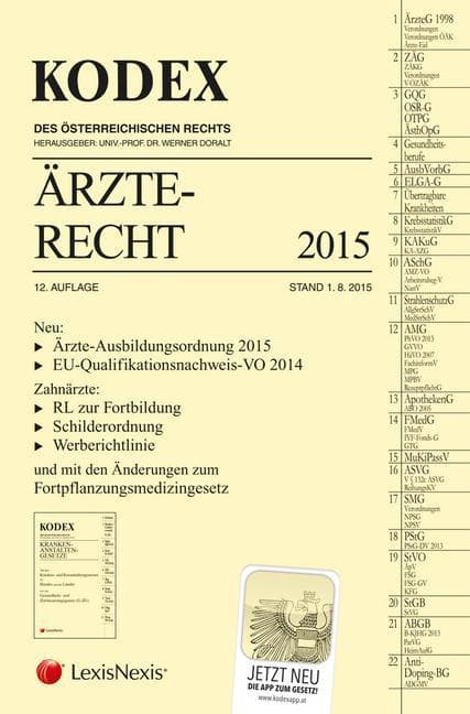 Kodex Ärzterecht 2015 (f. Österreich)