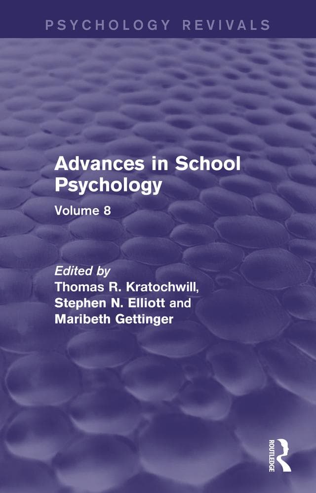 Advances in School Psychology (Psychology Revivals)