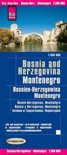 Reise Know-How Landkarte Bosnien-Herzegowina, Montenegro / Bosnia and Herzegovina, Montenegro (1:350