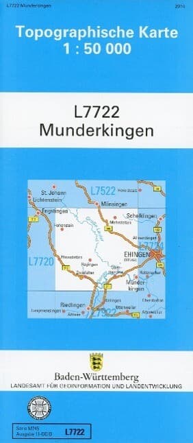 Topographische Karte Baden-Württemberg, Zivilmilitärische Ausgabe - Munderkingen