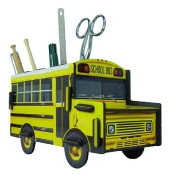 Werkhaus Stiftebox Schoolbus, Schulbus, 9 x 11 x 22 cm