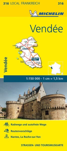 Michelin Karte Vendée. Loire-Atlantique, Vendée