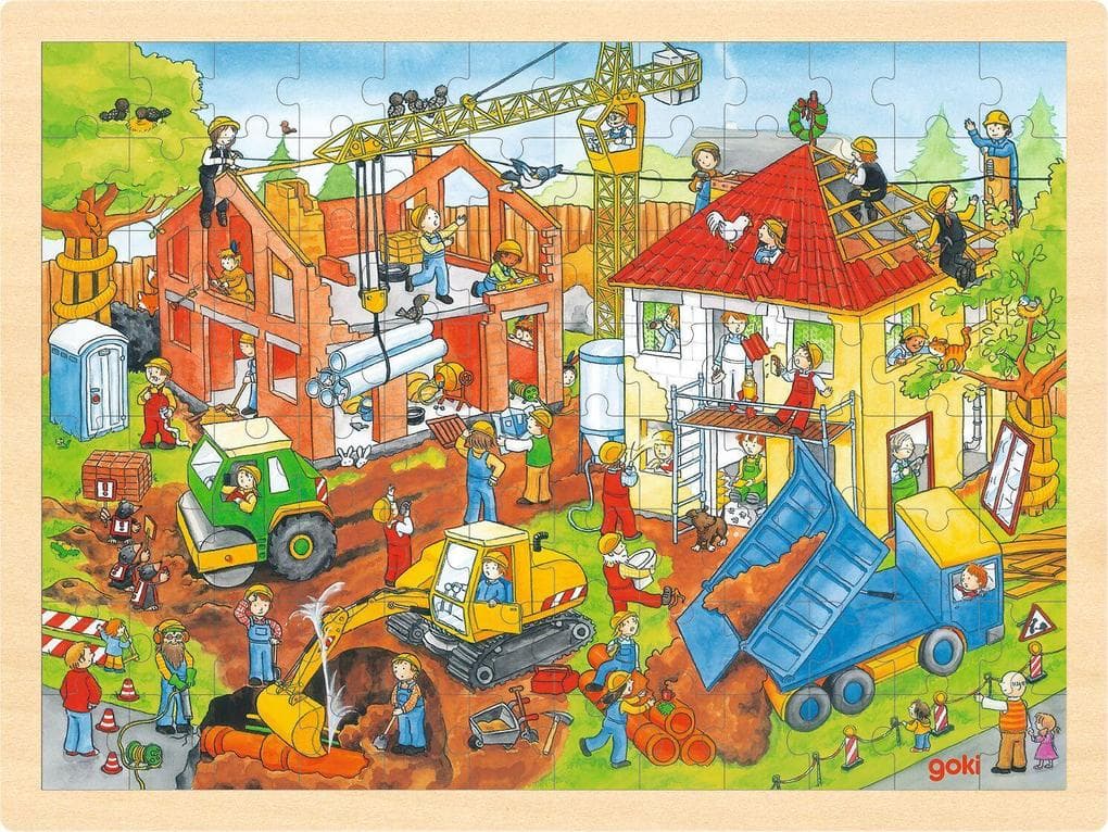 Einlegepuzzle Baustelle