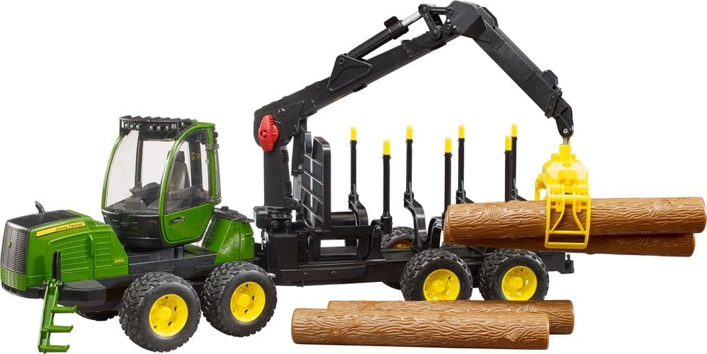 Bruder - John Deere 1210E Rückezug mit 4 Baumstämmen und Holzgreifer