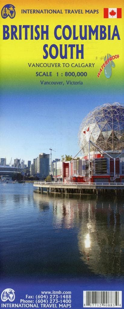 International Travel Map ITM British Columbia South, Calgary to Vancouver