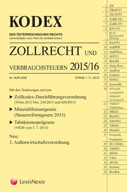 KODEX Zollrecht 2015/16 (f. Österreich)