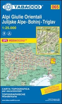 Tabacco Wandern 1 : 25 000 Alpi Giulie Orientali-Bohinj-Triglav