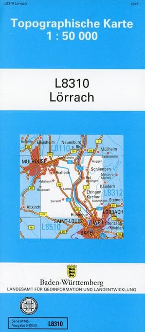 Topographische Karte Baden-Württemberg, Zivilmilitärische Ausgabe - Lörrach