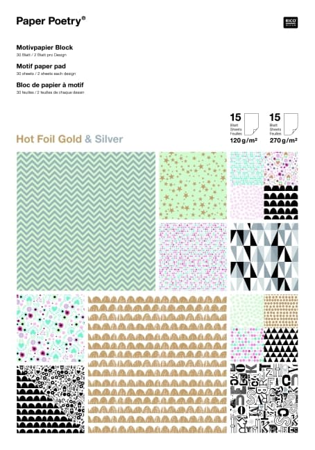 Motivpapier-Block "Graphic Hotfoil"