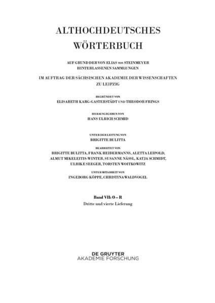 Band VII: O - R. 3. und 4. Lieferung (ouga bis platamuos)