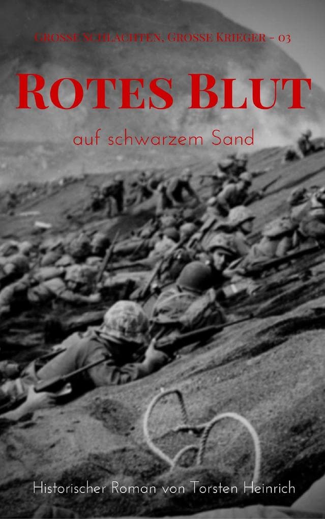 Rotes Blut auf Schwarzem Sand