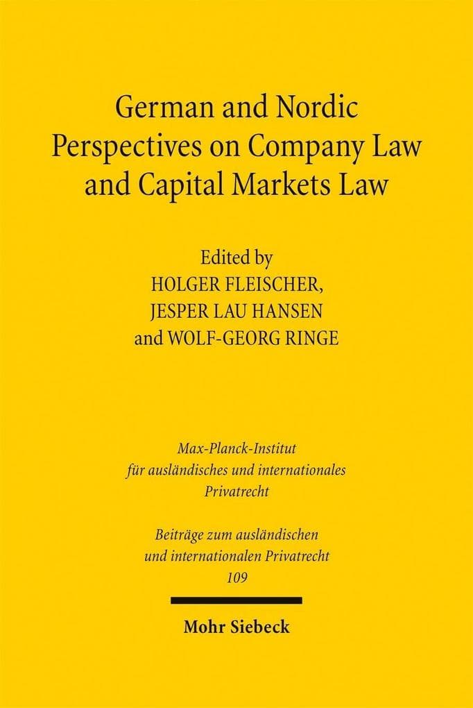 German and Nordic Perspectives on Company Law and Capital Markets Law