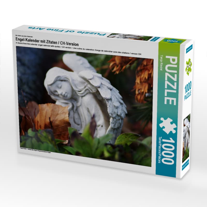 CALVENDO Puzzle Engel-Kalender mit Zitaten / CH-Version 1000 Teile Lege-Größe 64 x 48 cm Foto-Puzzle