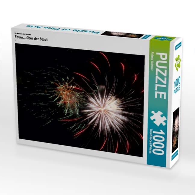 CALVENDO Puzzle Ein Motiv aus dem Kalender Feuer... über der Stadt | 1000 Teile Lege-Größe 64x48cm Foto-Puzzle für glückliche Stunden