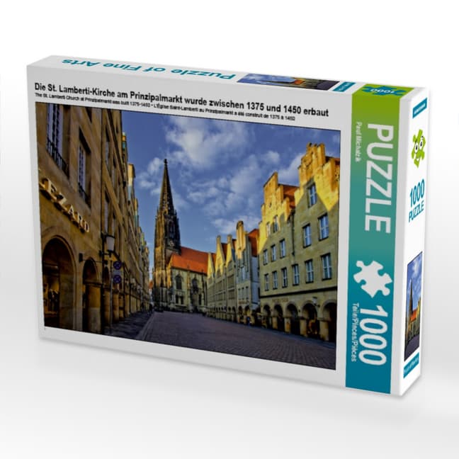 CALVENDO Puzzle Die St. Lamberti-Kirche am Prinzipalmarkt wurde zwischen 1375 und 1450 erbaut | 1000 Teile Lege-Größe 64x48cm Foto-Puzzle für glückliche Stunden