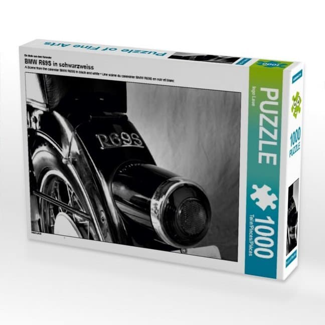 CALVENDO Puzzle Ein Motiv aus dem Kalender BMW R69S in schwarzweiss | 1000 Teile Lege-Größe 64x48cm Foto-Puzzle für glückliche Stunden