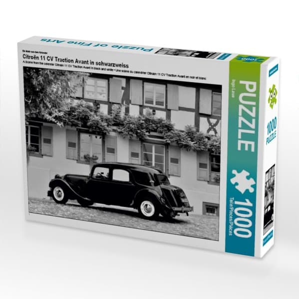 Ein Motiv aus dem Kalender Citroën 11 CV Traction Avant in schwarzweiss (Puzzle)