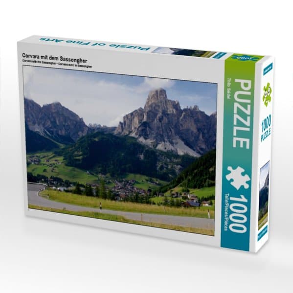 CALVENDO Puzzle Corvara mit dem Sassongher | 1000 Teile Lege-Größe 64x48cm Foto-Puzzle für glückliche Stunden