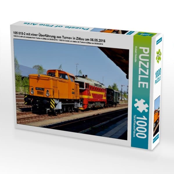 105 015-2 mit einer Überführung aus Turnov in Zittau am 06.05.2016 (Puzzle)
