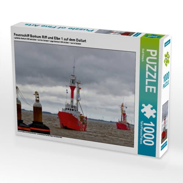 CALVENDO Puzzle Feuerschiff Borkum Riff und Elbe 1 auf dem Dollart | 1000 Teile Lege-Größe 64x48cm Foto-Puzzle für glückliche Stunden